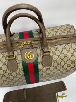 Дорожная сумка Gucci бежево-коричневая 45/28/23