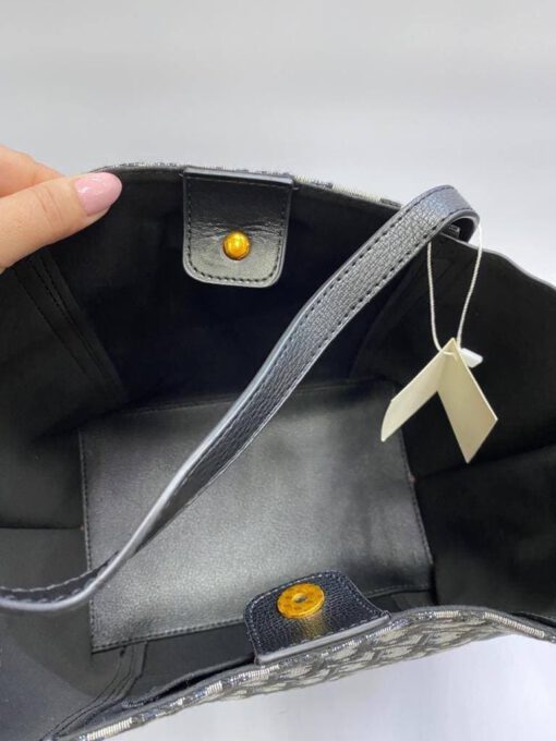 Женская сумка-шоппер Dior Oblique комбинированная 30/29/18 - фото 2