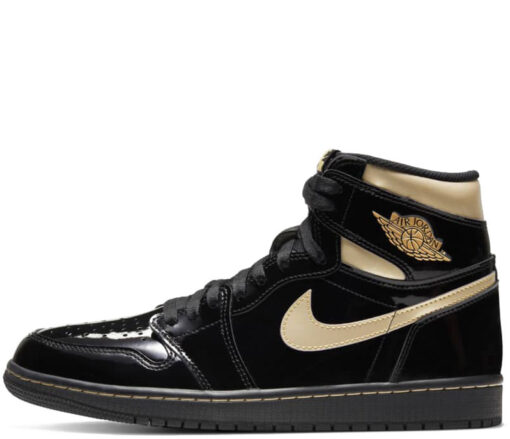 Кроссовки Nike Air Jordan 1 Retro "BLACK METALLIC GOLD" - фото 1