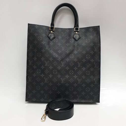 Женская кожаная сумка-тоут Louis Vuitton черная 38/36/9 - фото 1