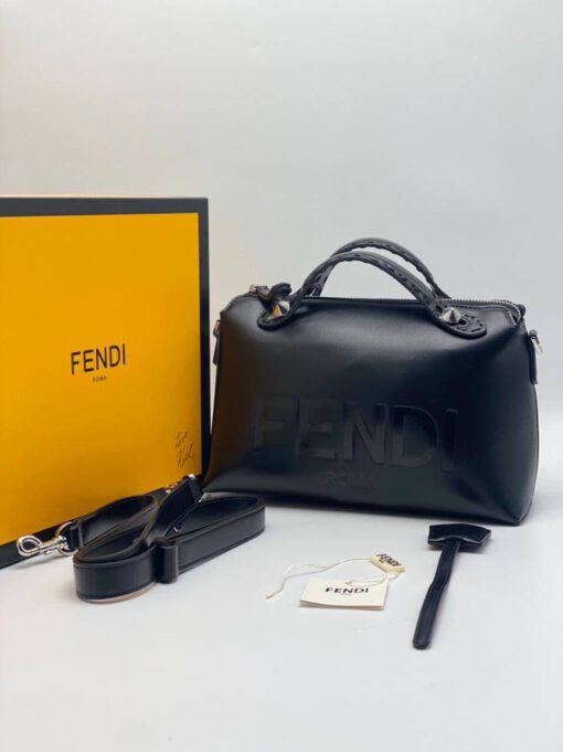 Женская кожаная сумка Fendi 66164 черная 27/16 см - фото 2