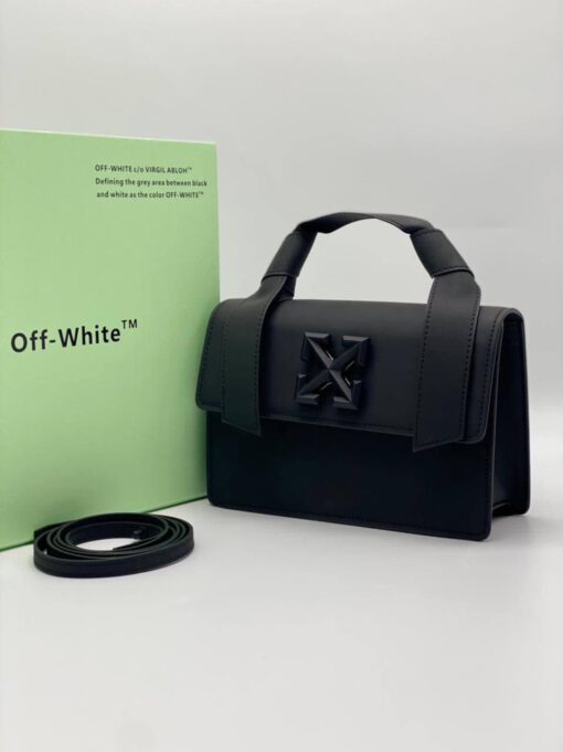 Женская кожаная сумка Off White черная 21/15 коллекция 2021-2022 A66152 - фото 5