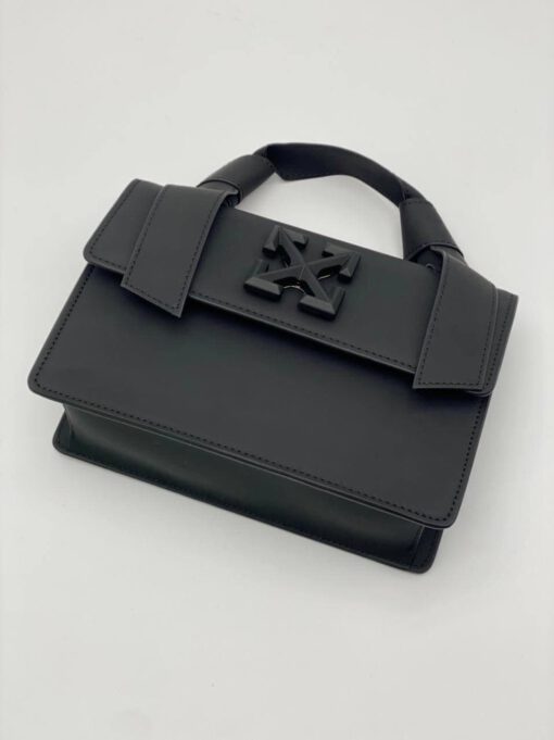 Женская кожаная сумка Off White черная 21/15 коллекция 2021-2022 A66152 - фото 3