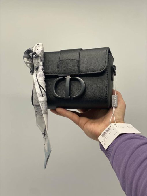 Женский кожаный клатч Dior черный 17/12 коллекция 2021-2022 - фото 4