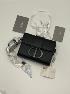 Женский кожаный клатч Dior черный 17/12 коллекция 2021-2022