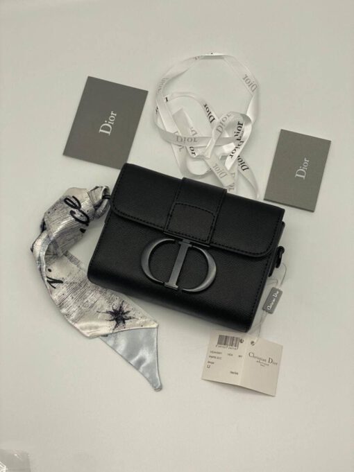 Женский кожаный клатч Dior черный 17/12 коллекция 2021-2022 - фото 1