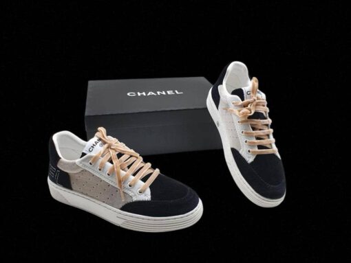 Кроссовки женские Chanel черно-бежевые - фото 2