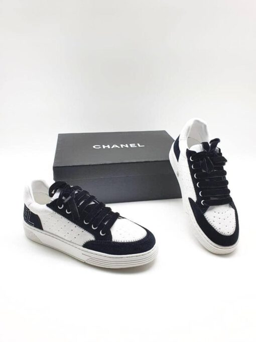 Кроссовки женские Chanel черно-белые - фото 3