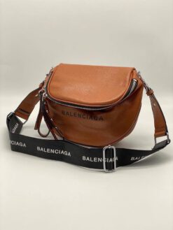Женская кожаная сумка Balenciaga оранжевая 25/22 коллекция 2021-2022