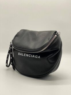 Женская кожаная сумка Balenciaga черная 25/22 коллекция 2021-2022