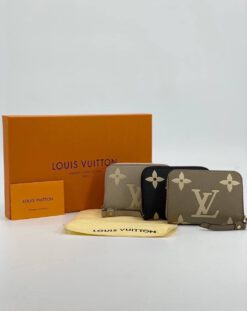 Женский кожаный кошелёк Louis Vuitton бежевый 11/8 коллекция 2021-2022