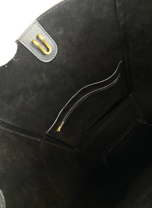 Женская сумка Celine Sangle Busket Bag in Soft Grained Calfskin черная 33/23/17 - фото 8