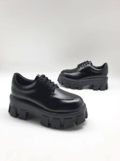 Туфли-дерби женские Prada черные коллекция 2021-2022 A66811