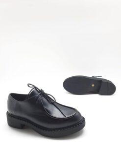 Туфли-дерби женские Prada черные коллекция 2021-2022 A67301