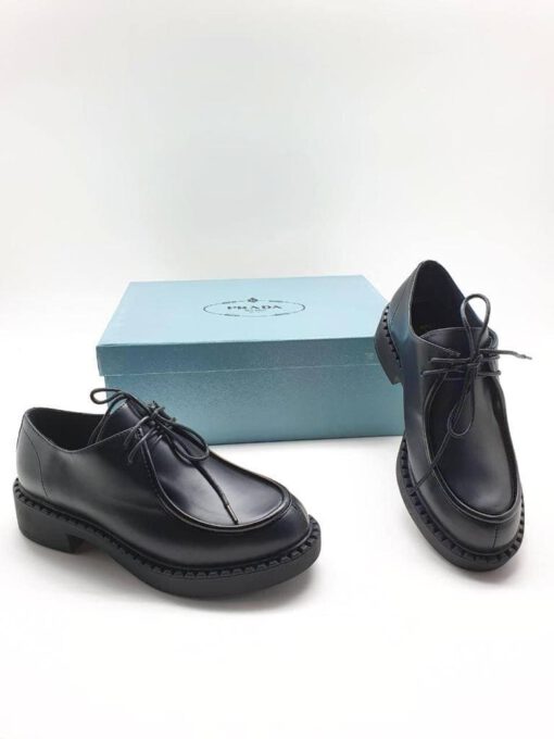 Туфли-дерби женские Prada черные коллекция 2021-2022 A67301 - фото 3