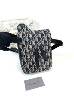 Женская сумка Christian Dior из жаккардовой ткани Dior Oblique  20/16/5