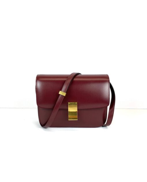 Женская сумка Celine Box Medium Classic 24/19/7 бордовая премиум-люкс - фото 5