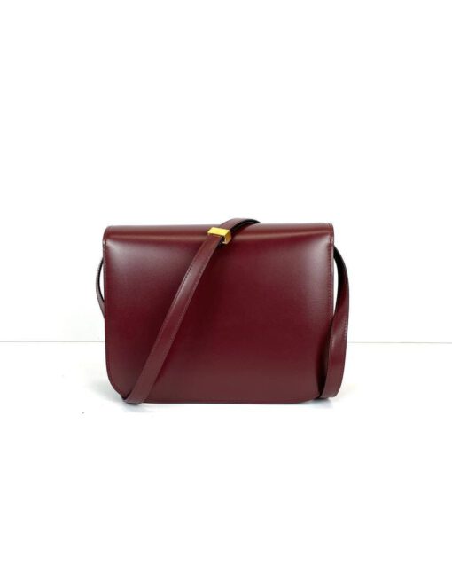 Женская сумка Celine Box Medium Classic 24/19/7 бордовая премиум-люкс - фото 7