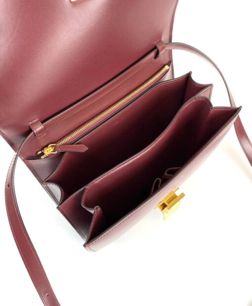 Женская сумка Celine Box Medium Classic 24/19/7 бордовая премиум-люкс - фото 2