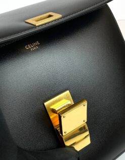 Женская сумка Celine Box Medium Classic 24/19/7 черная премиум-люкс