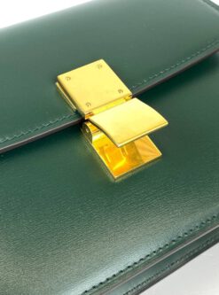 Женская сумка Celine Box Medium Classic 18/15/6 зеленая премиум-люкс