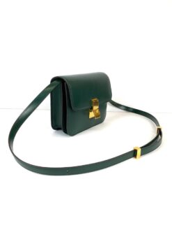 Женская сумка Celine Box Medium Classic 18/15/6 зеленая премиум-люкс