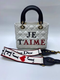 Женская кожаная сумка Lady Dior белая 24/20 коллекция 2021-2022