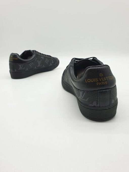 Кроссовки женские кожаные Louis Vuitton A67676 Monogram черные - фото 2