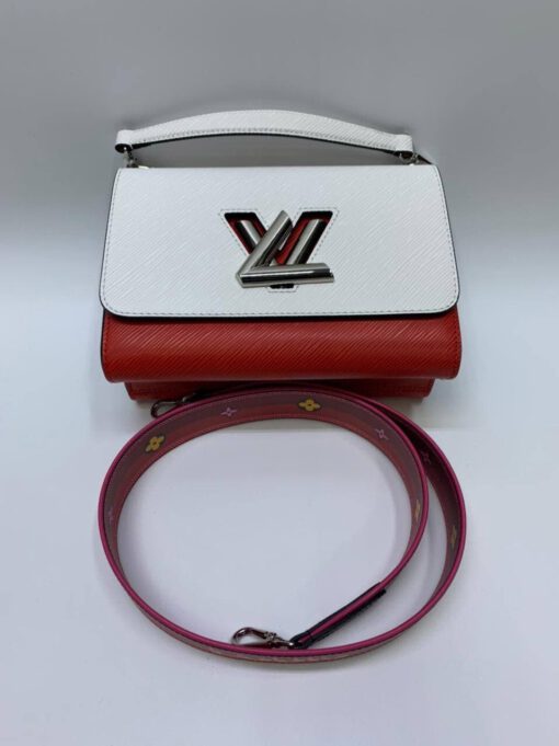 Женская кожаная сумка Louis Vuitton красно-белая 23/17 коллекция 2021-2022 - фото 4