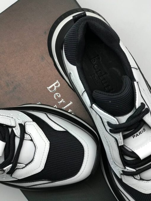 Мужские кроссовки Berluti черно-белые коллекция 2021-2022 - фото 3