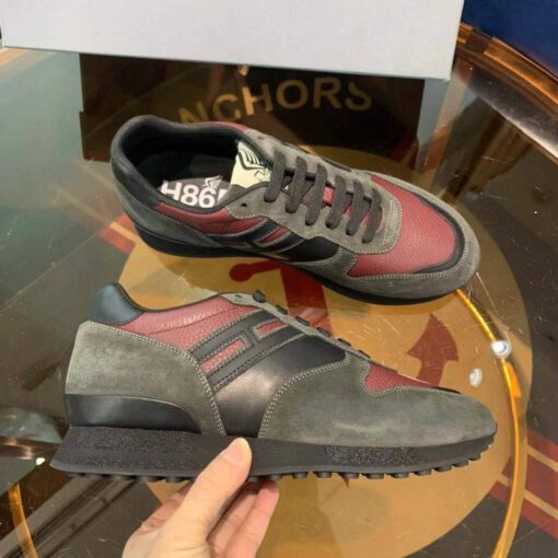 Мужские кроссовки Hogan коричнево-бордовые коллекция 2021-2022 - фото 5