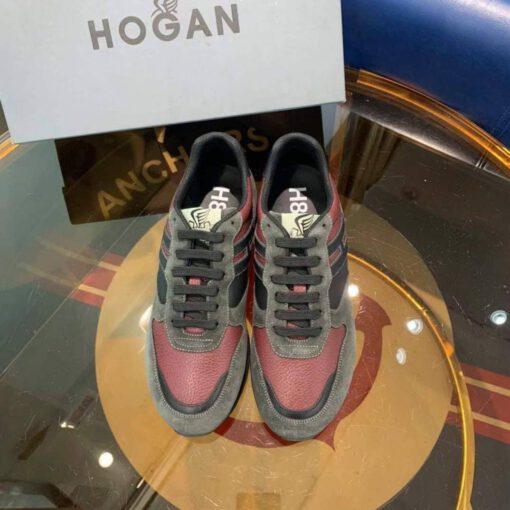 Мужские кроссовки Hogan коричнево-бордовые коллекция 2021-2022 - фото 2