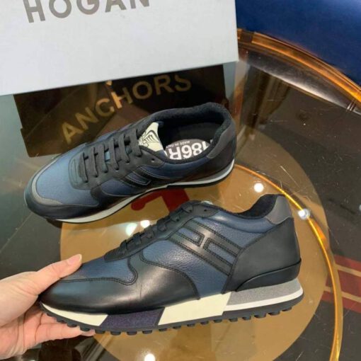 Мужские кроссовки Hogan черно-синие коллекция 2021-2022 - фото 3