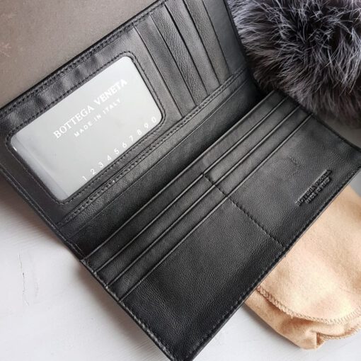 Кожаный портмоне-кошелек Bottega Veneta каштановый 19/9,5 см - фото 5