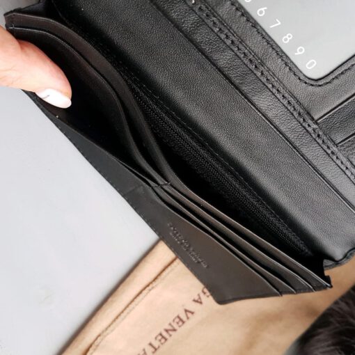 Кожаный портмоне-кошелек Bottega Veneta каштановый 19/9,5 см - фото 2