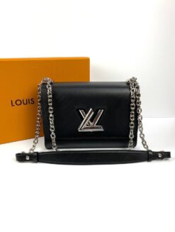 Женская сумка Louis Vuitton Twist MM 23/17/9,5 премиум-люкс черная
