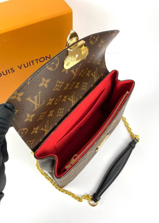 Женская сумка Louis Vuitton Saint-Placide A70322 премиум-люкс коричневая 25/16/7 см - фото 2