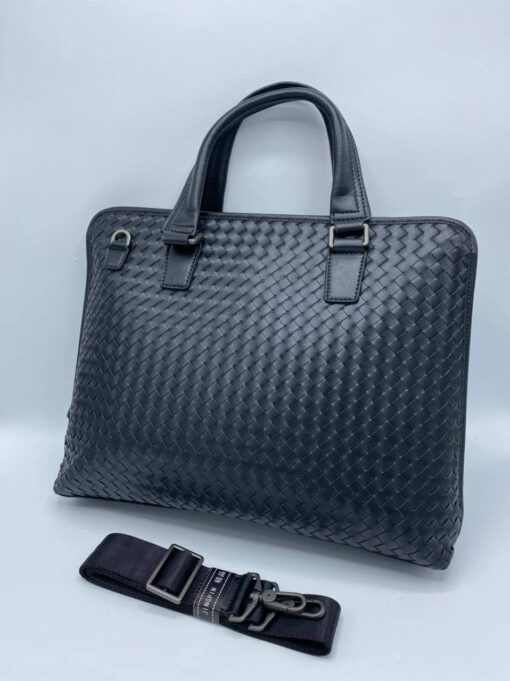 Кожаная сумка Bottega Veneta черная для документов 39/30 см. A70833 - фото 1
