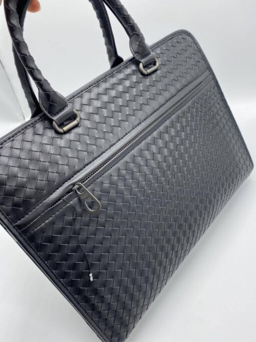 Кожаная сумка Bottega Veneta черная для документов 39/30 см. A70857 - фото 3