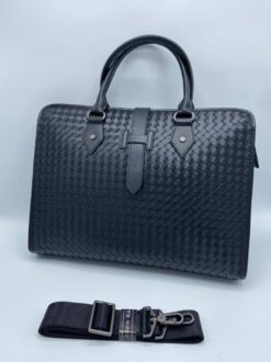 Кожаная сумка Bottega Veneta черная для документов 39/30 см. A70868