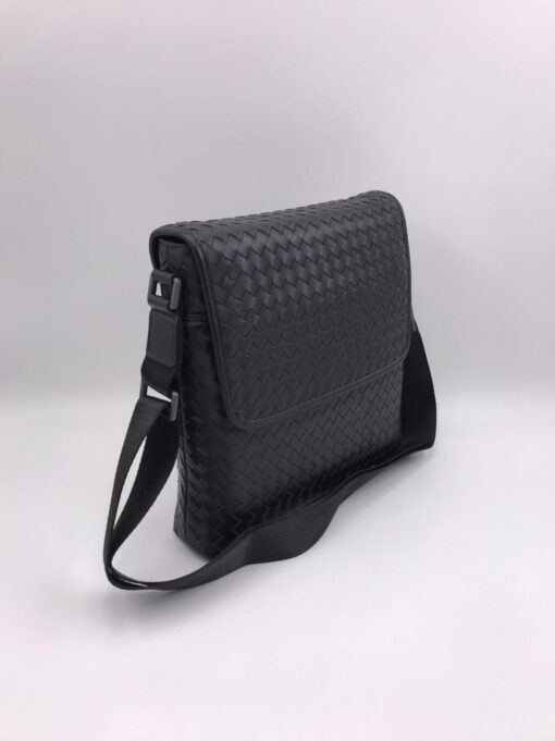 Мужская кожаная сумка Bottega Veneta черная 26/26 коллекция 2021-2022 A71117 - фото 3