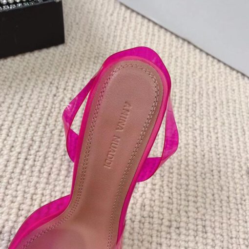 Туфли-босоножки женские силиконовые Amina Muaddi розовые премиум-люкс коллекция 2021-2022 - фото 6