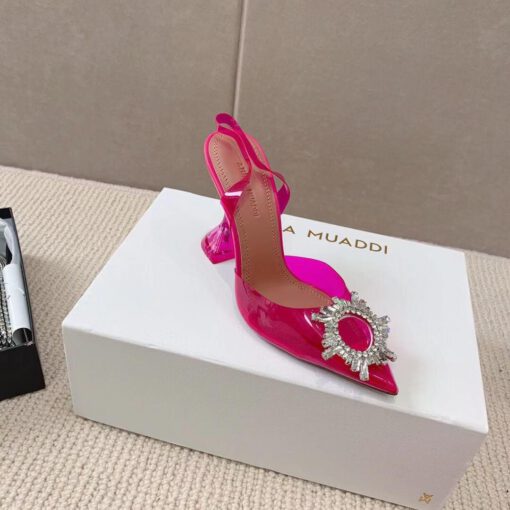 Туфли-босоножки женские силиконовые Amina Muaddi розовые премиум-люкс коллекция 2021-2022 - фото 9