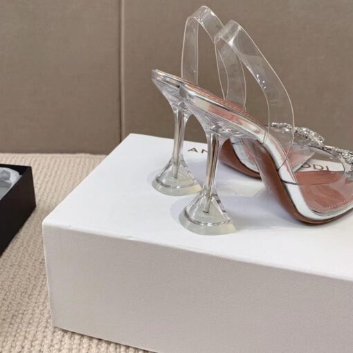 Туфли-босоножки женские силиконовые Amina Muaddi белые премиум-люкс коллекция 2021-2022 - фото 6