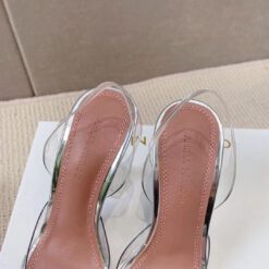 Туфли-босоножки женские силиконовые Amina Muaddi белые премиум-люкс коллекция 2021-2022