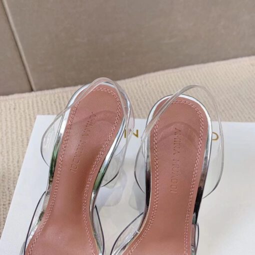 Туфли-босоножки женские силиконовые Amina Muaddi белые премиум-люкс коллекция 2021-2022 - фото 9