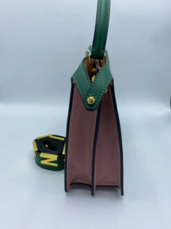 Женская кожаная сумка Fendi 78674 зеленая 32/25 см