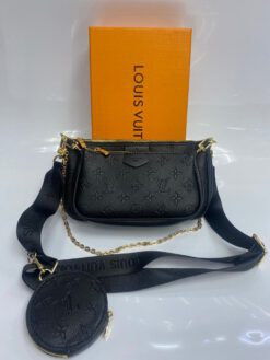 Клатч женский кожаный Louis Vuitton Monorgam черный 24/13 см