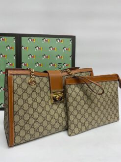 Женская сумка-тоут Gucci из канвы в комплекте кошелек 35/23/14,5 см A79742