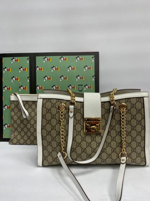 Женская сумка-тоут Gucci из канвы в комплекте кошелек 35/23/14,5 см A79740 - фото 1